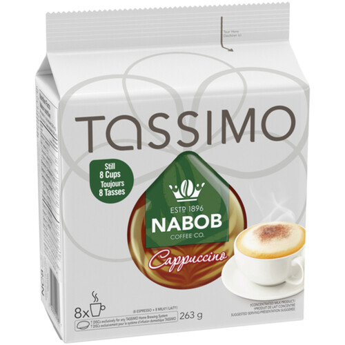 Tassimo Nabob Coffee Pods Cappuccino Single Serve 8 T-Discs 263 g