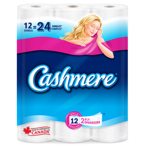 Cashmere Toilet Paper 2 Ply 12 Double Rolls x 242 Sheets