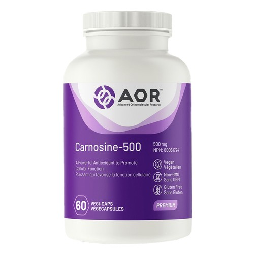 AOR Carnosine-500 500 mg Vegi-Caps 60 Count