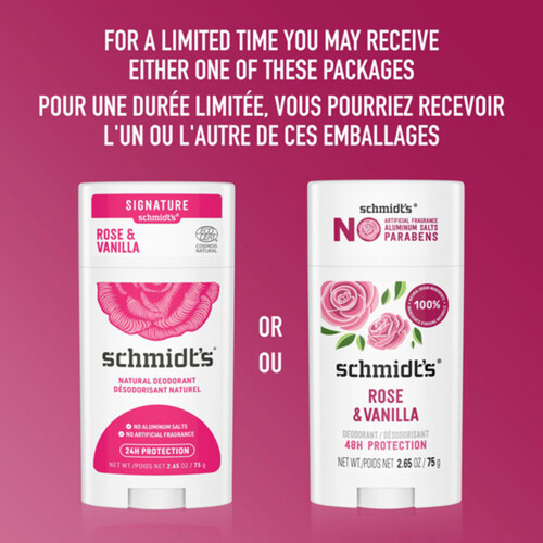 Schmidt's Natural Deodorant Rose & Vanilla 75 g