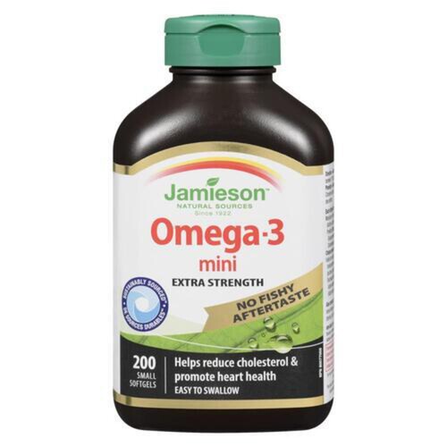 Jamieson Omega-3 Mini Vitamins Extra Strength Small Softgels 200 Count