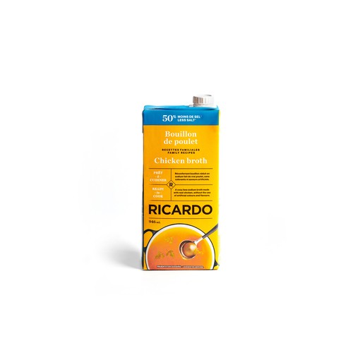RICARDO Chicken Broth 50% Less Sodium 946 ml