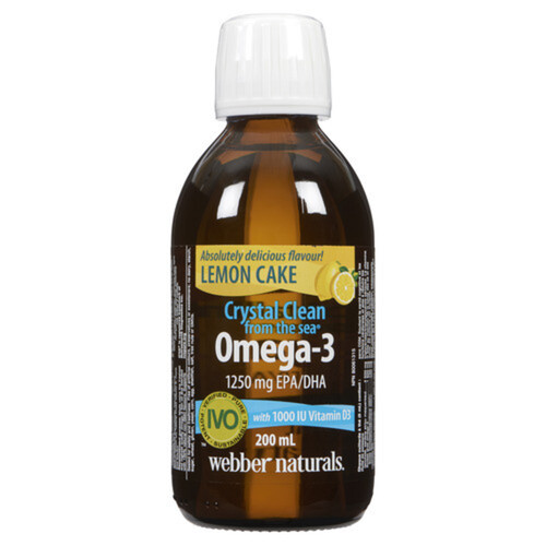 Webber Naturals Liquid Omega 3 Vitamin D Crystal Clean 200 ml