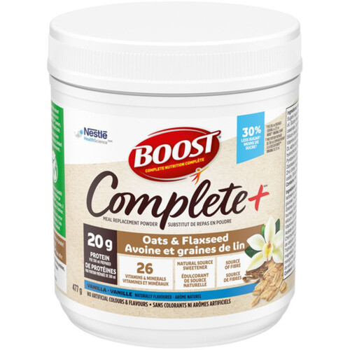 Nestlé Boost Complete Meal Replacement Vanilla Oats & Flaxseed 477 g