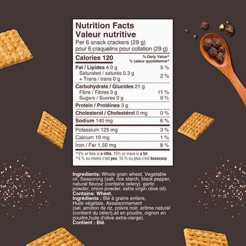 Triscuit Cracked Crackers Black Pepper & Olive Oil 200 g