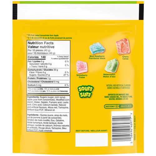 Starburst Gummies Candy Sour 255 g