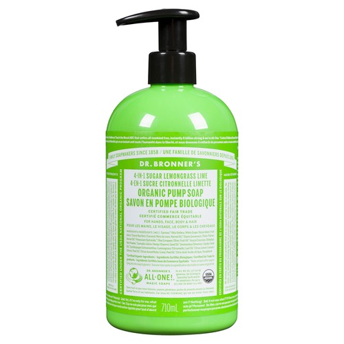 Dr. Bronner's Organic Pump Soap Lemongrass Lime 710 ml