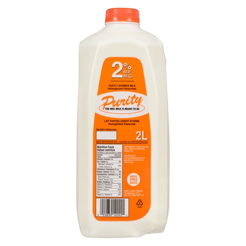 Purity 2% Milk Partly Skimmed 2 L