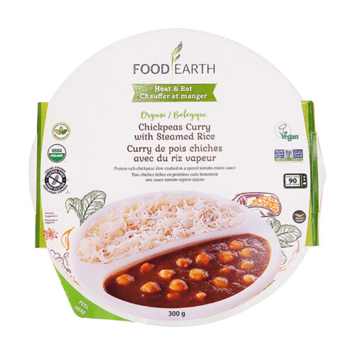 Food Earth Organic Chickpea Curry With Steamed Rice 300 g