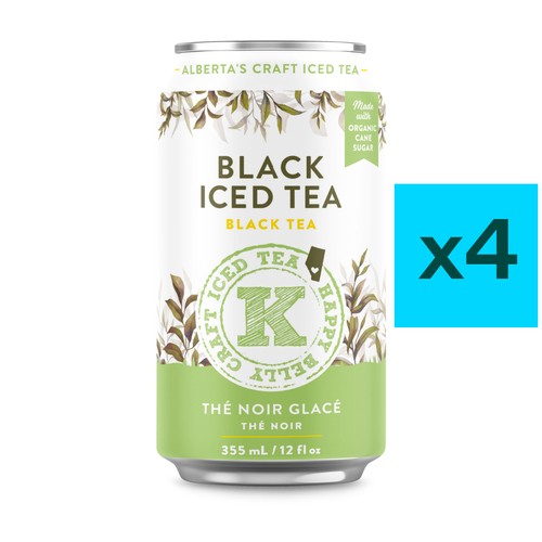 Happy Belly Black Iced Tea 4 x 355 ml (cans)