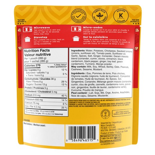Tasty Bite Bombay Potatoes 285 g