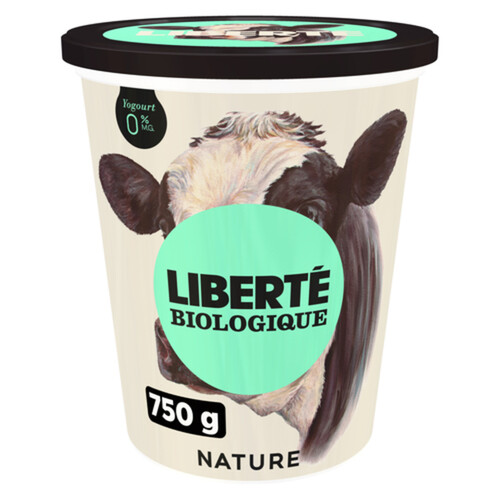 Liberté No Fat Plain Organic 0% Yogurt 750 g