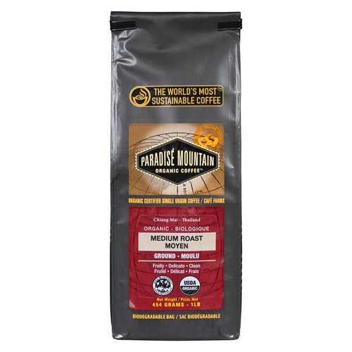 Paradise Mountain Organic Ground Coffee Medium Roast 454 g