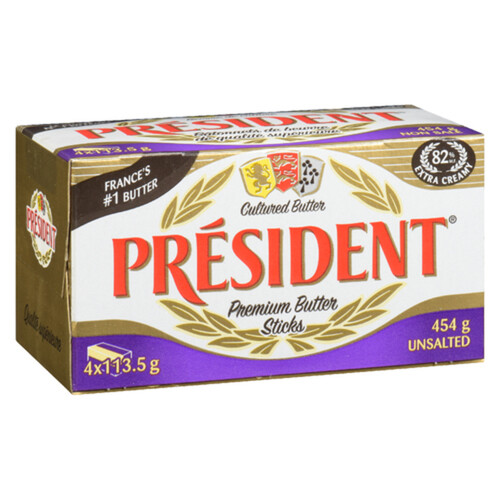 President Butter Sticks Unsalted 454 g