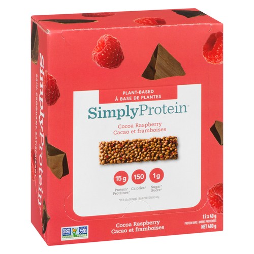 Simply Protein Plant-Based Protein Bar Cocoa Raspberry 12 x 40 g