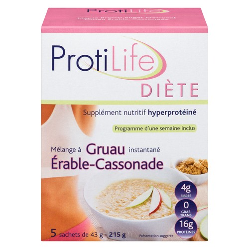 ProtiLife Maple Brown Sugar Instant Oatmeal Mix 215 G