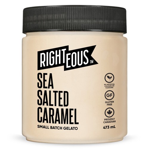 Righteous Frozen Gelato Sea Salted Caramel 473 ml