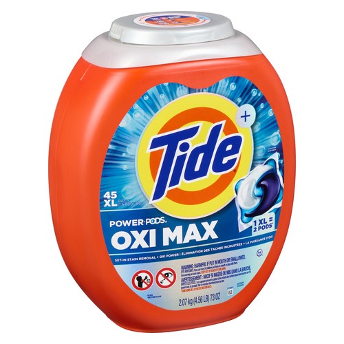 Tide Laundry Detergent Power Pods Oxi Max 45 Pacs