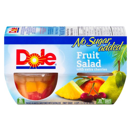 Dole Fruit Salad With Extra Cherries 4 x 107 ml