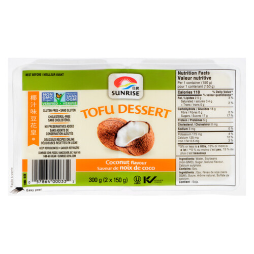 Sunrise Gluten-Free Tofu Dessert Coconut 2 x 150 g