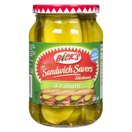 Bick's Sandwich Savers Pickles Tangy Dill 500 ml