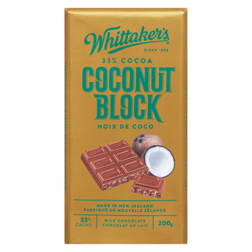 Whittaker's Milk Chocolate Coconut Block 200 g