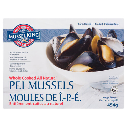 Mussel King Frozen All Natural PEI Mussels 454 g