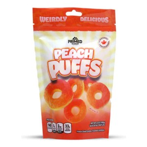 Primed Warrior Peach Puffs Freeze-Dried Candy 100 g - Voilà Online