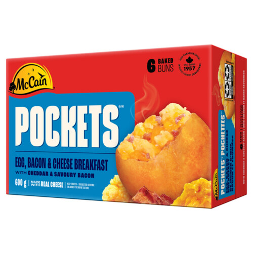 McCain Frozen Breakfast Pockets Egg Bacon And Cheese 6 x 100 g