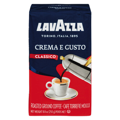 Lavazza Roasted Ground Coffee Classico Crema E Gusto Brick 250 g