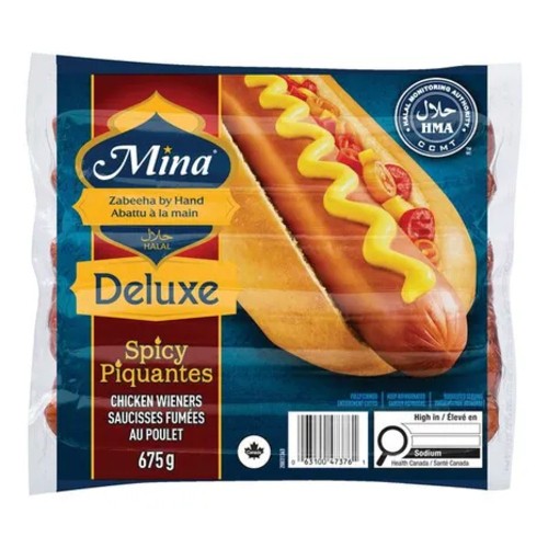 Mina Chicken Wieners Spicy 675 g