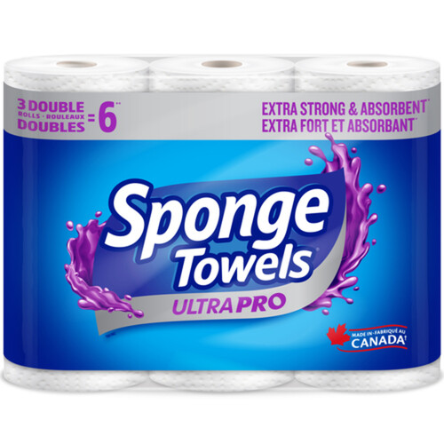 Sponge Towels Ultra Pro Paper Towel 2-Ply 3 Double Rolls x 110 Sheets 