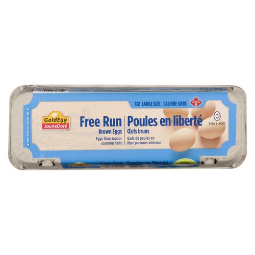 Gold Egg Brown Eggs Free Run Large 12 Count