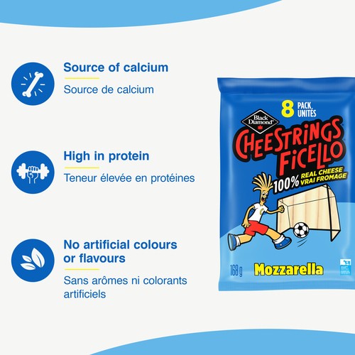 Black Diamond Cheestrings Mozzarella 8 Count