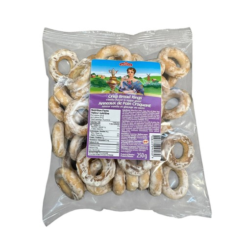 Dovgan Crisp Bread Rings Vanilla Glaze Sugar 250 g