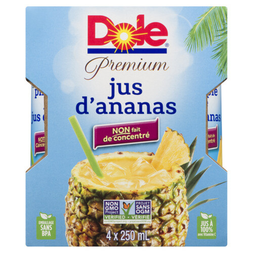 Dole Premium Juice Pineapple 4 x 250 ml - Voilà Online Groceries & Offers