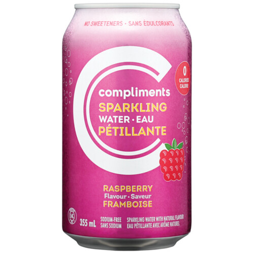 Compliments Sparkling Water Raspberry 355 ml (can)