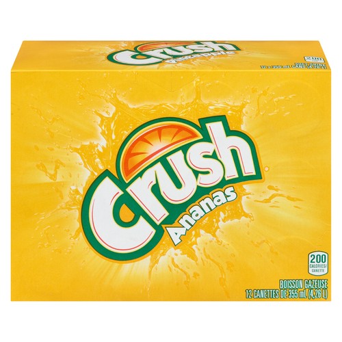 Crush Soft Drink Pineapple 12 x 355 ml (cans)