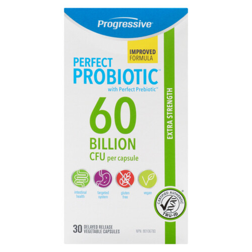 Progressive Vegan Probiotic Perfect 60 Billion 30 Vegetable Capsules