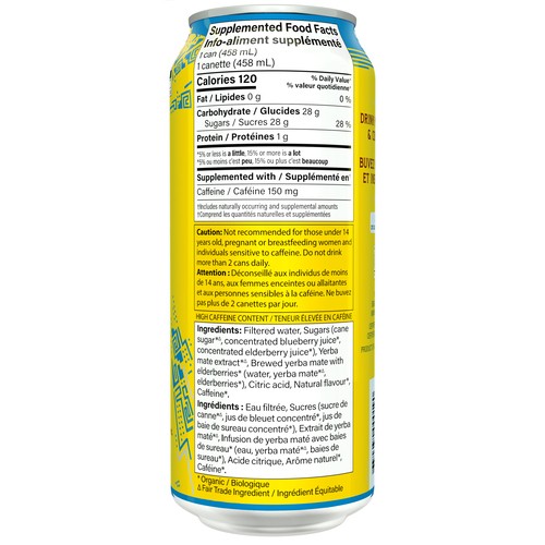 Guayaki Organic Yerba Mate Bluephoria 458 ml (can)