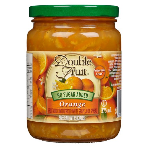 Double Fruit Sugar Free Jam Orange 375 ml