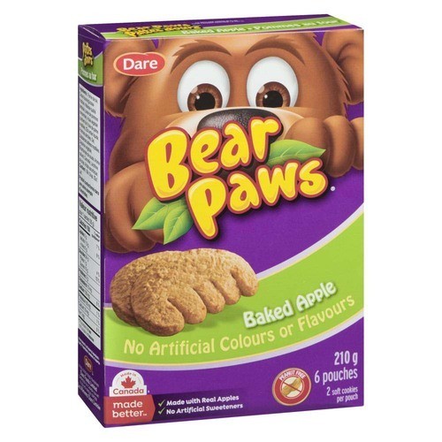 Dare Bear Paws Soft Cookies Baked Apple 6 Pouches 210 g