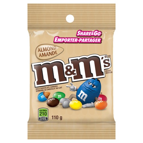 M&M'S Milk Chocolate Candies Almond Sharing Bag 110 g