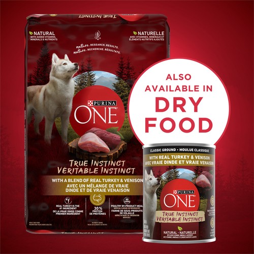Purina ONE Wet Dog Food True Instinct Classic Ground Turkey & Venison 368 g