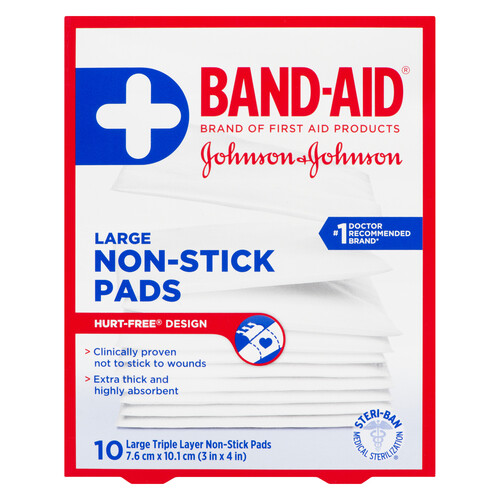 Johnson & Johnson Large Non Stick Pads 7.6 cm x 10.1 cm 10 EA