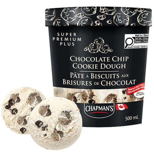 Chapman's Super Premium Plus Ice Cream Chocolate Chip Cookie Dough 500 ml