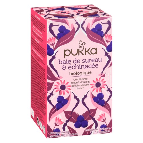 Pukka Herbs Organic Tea Elderberry Echinacea Elderflower 20 EA