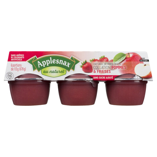 Applesnax Gluten-Free Fruit Snack Unsweetened Apple & Strawberry 6 x 113 g