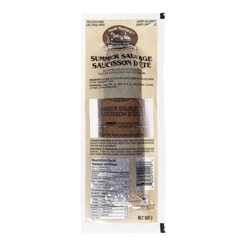 Noah Martin's Summer Sausage Market Chub 600 g