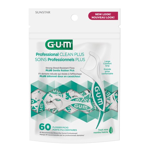 GUM Professional Clean Plus Flossers 60 Count